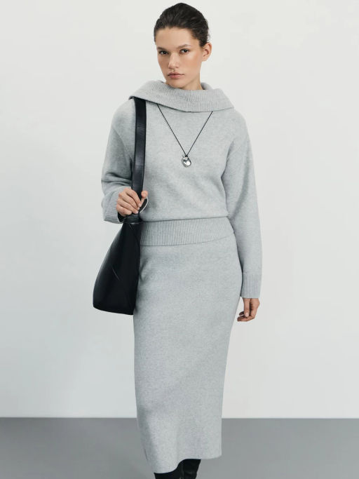 Вязаная юбка миди с вискозой / Zarina