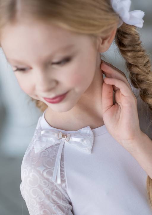 Дорис, блузка трикотажная белый/122-60-54 - Alolika фото 4