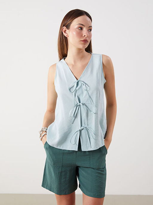 V Yaka Modal Kar???ml? Bluz