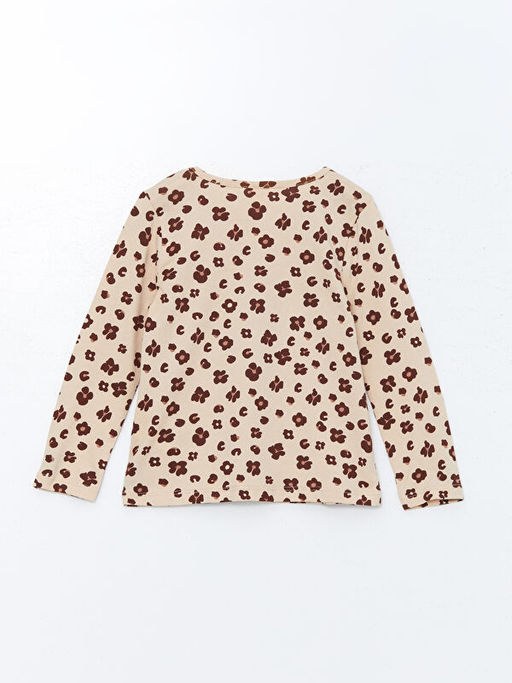 Bisiklet Yaka Uzun Kollu ?i?ekli K?z Bebek Ti??rt - Waikiki фото 2