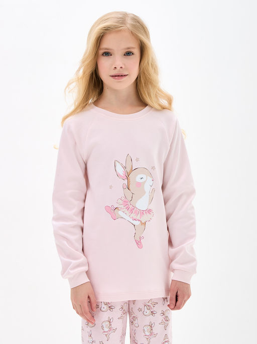 Нежно-розовая пижама для девочки с принтом - Kogankids фото 13