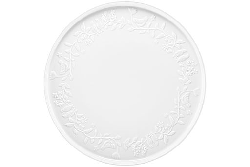 Блюдо на ножке 27,5*27,5*11,5 см "Птички на ветке" с бортиком, фарфор