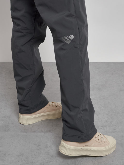 Брюки утепленные спортивные с высокой посадкой женские зимние серого цвета 7141Sr - Colannia фото 16