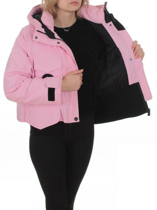 H24-280 PINK Куртка пуховая женская (белый утиный пух)