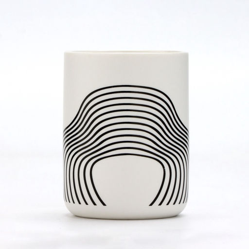 Кружка керамическая с деревянной ручкой «Абстракция», 400 мл, белая