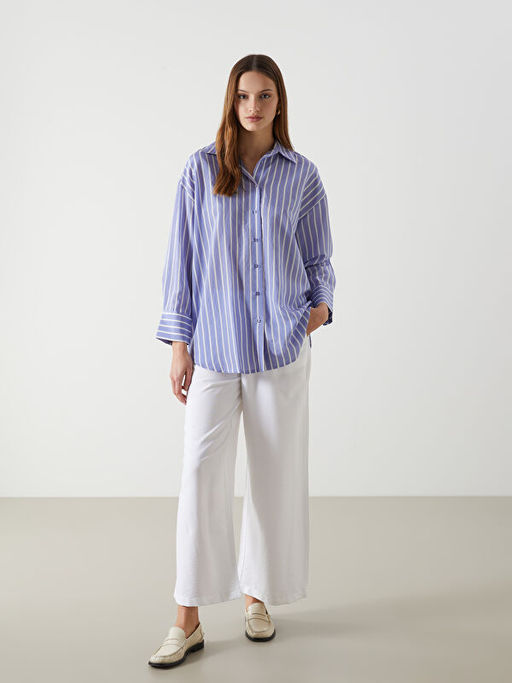 ?izgili Oversize Kad?n G?mlek Tunik