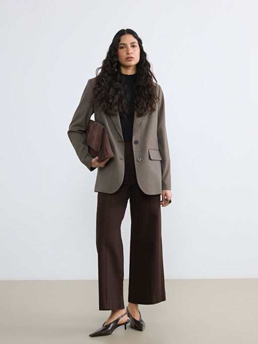 Ekose Kad?n Blazer Ceket