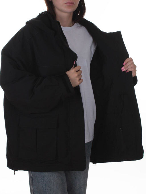 3101 BLACK Куртка демисезонная женская (100 гр. холлофайбер) - Фабричный китай фото 7