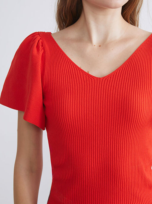 V Yaka Kad?n Triko Kazak