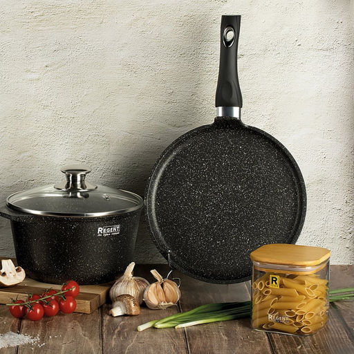 Кастрюля с антипригарным покрытием Cosmo 1,8л, д13см, h20см, s3,8мм, дно s4,5мм, стеклянная крышка с пароотводом, эргономичная ручки, литой алюминий, цветная коробка, Regent (Китай) - Домашняя мода фото 6