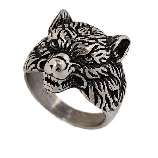 Мужское кольцо из стали Медведь