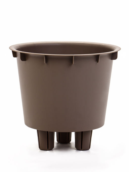 Кашпо для цветов «Рамона», 1.9 л, d=18 см, h=16.5 см, со вставкой, пластиковое, серое