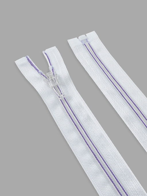 Цена за 10 шт. Молния «Спираль», №5, разъёмная, замок автомат, 80 см, белая, сиреневая