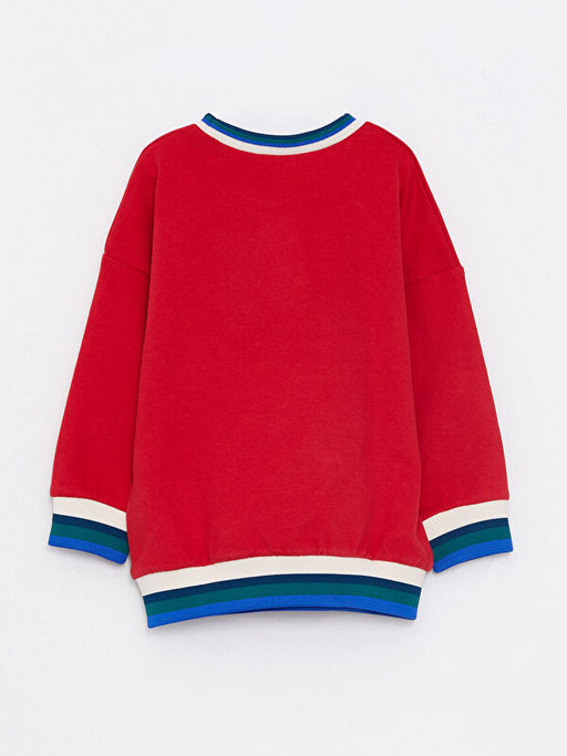 Bisiklet Yaka Uzun Kollu Nak?? Detayl? Erkek Bebek Sweatshirt - Waikiki фото 2