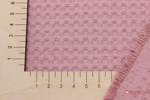 Вафельное премиум-полотно Italy цв.Пыльная роза, ш.1.5м, хлопок-100%, 240гр/м.кв - Купава фото 2