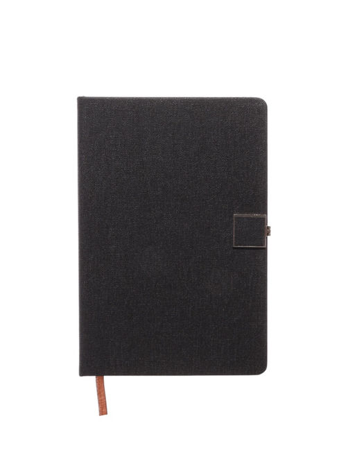 Ежедневник недатированный А5, с хлястиком, 96 листов, в линейку, пвх, черный