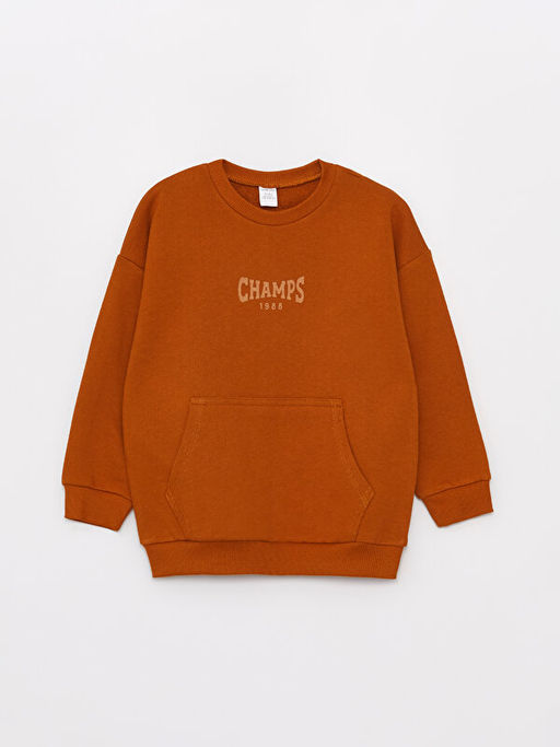 Bisiklet Yaka Uzun Kollu Bask?l? Erkek Bebek Sweatshirt ve E?ofman Alt? 2li Tak?m - Waikiki фото 2