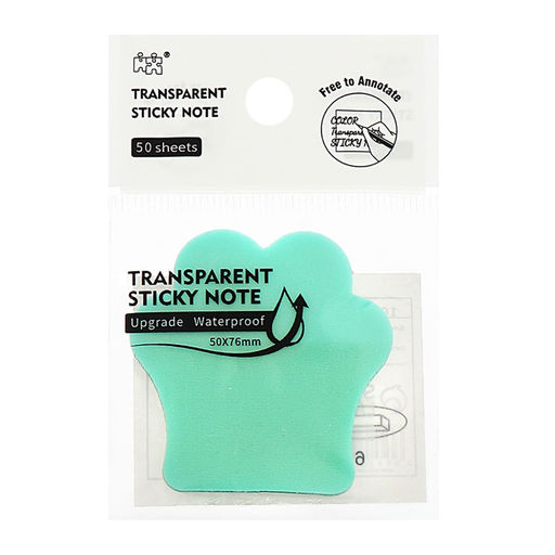 Цена за 4 шт. Блок-закладка с липким краем «Лапка», 45 мм × 45 мм, 50 листов, пластик, зелёный