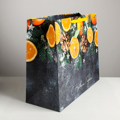 Пакет ламинированный горизонтальный Мандарины, XL 49 40 19 см - Дарите счастье фото 2