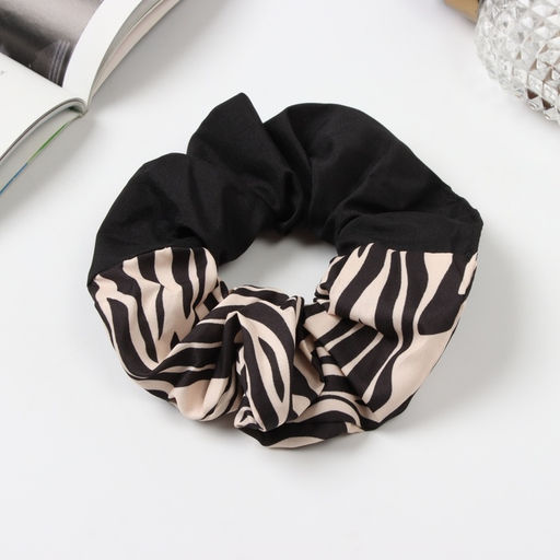 Цена за 2 шт. Резинка для волос «Орбита», полоски стиль,12 см, бело-коричневая