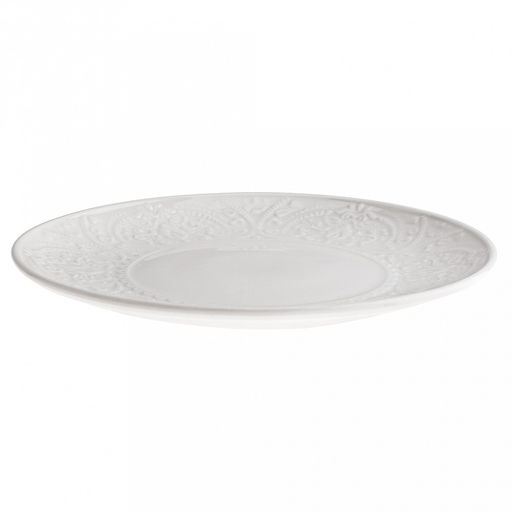 Русь Тарелка мелкая фарфоровая д175мм h19мм, белый, рельефный декор (Китай) - Домашняя мода фото 2