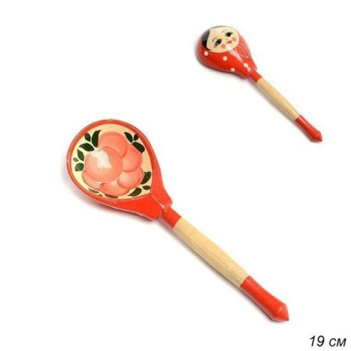 Ложка деревянная полубаская роспись Матрешка / 6601 /уп 1/ - Галеонтрейд фото 2