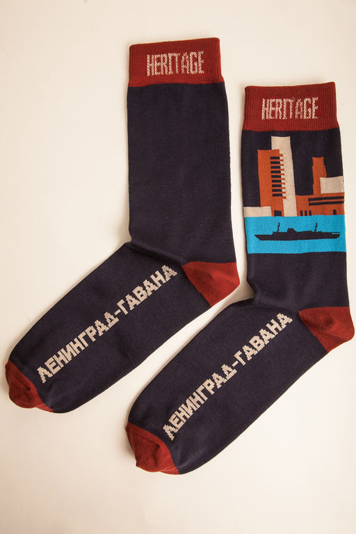 Носки ЗАПОРОЖЕЦ HERITAGE Ленинград-Гавана ТЕМНО-СИНИЙ  фото 3