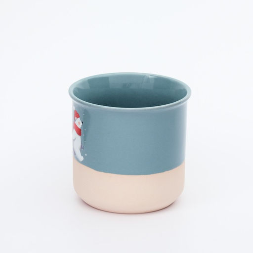 Кружка керамическая новогодняя Дорого внимание Мишка, 400 мл, ручная работа  фото 2