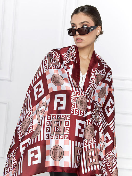 Большой, мягкий, тонкий и очень нежный двусторонний палантин с рисунком - Tantino фото 4