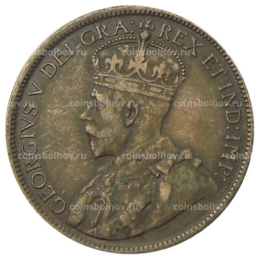 Монета 1 цент 1918 года Канада
