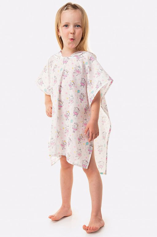 Хлопковое пляжное эко-пончо с капюшоном Happy Fox Home  фото 10