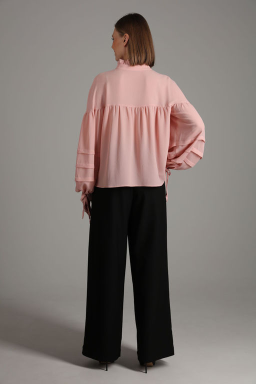 Блуза NIKVA н414-2-Р пудра  фото 2
