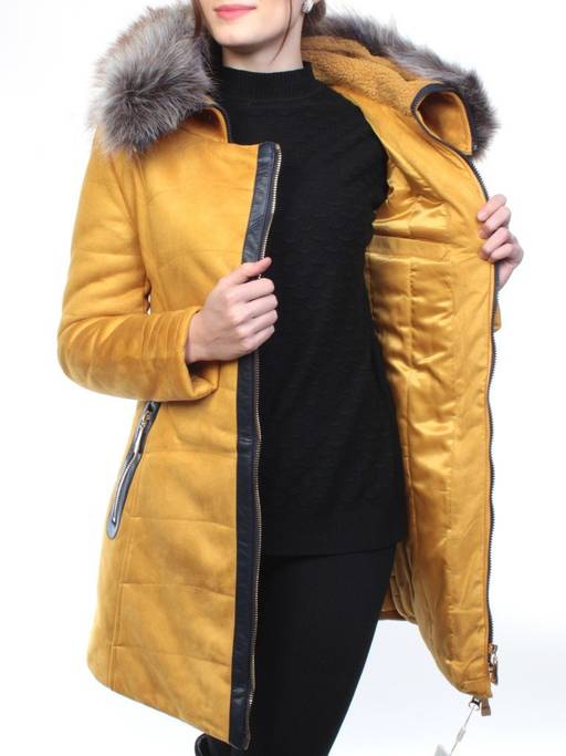 5193 YELLOW Парка женская зимняя (150 гр синтепон, искусственный мех) - Фабричный китай фото 9