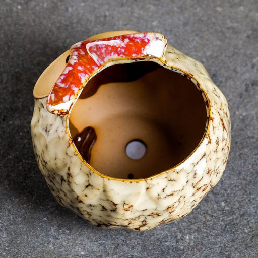 Горшок для цветов «Совёнок», 550 мл, 11×11.5×10 см, керамика, бежевый