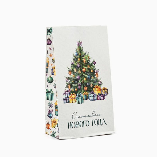 Цена за 10 шт. Пакет подарочный без ручек «Счастливого Нового года», 10×19.5×7 см