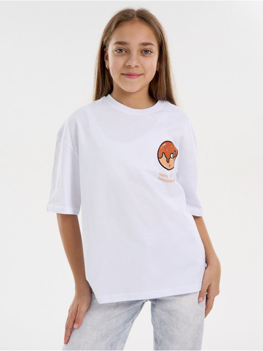 Футболка Пончик белый Девочка