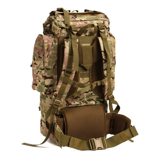 Рюкзак тактический туристический Adventure, 70 л, с карманами, расцветка мультикам, бежевый/хаки