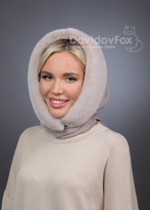 Платок трикотаж экомех бежевый - Davidovfox фото 4