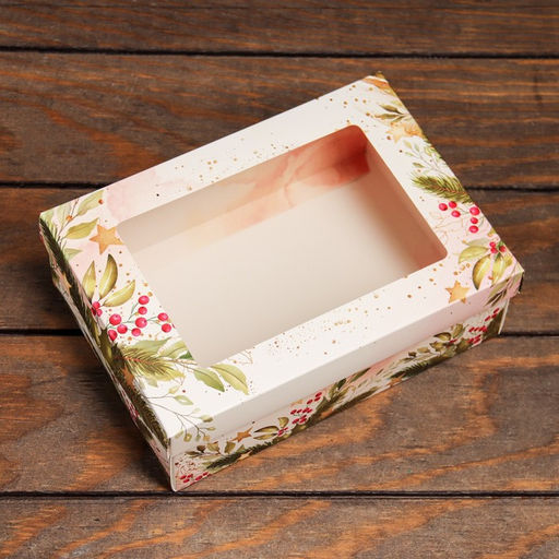 Цена за 5 шт. Коробка складная, крышка-дно, с окном Коробка счастья 21 х 15 х 7 см - UPAK LAND фото 2