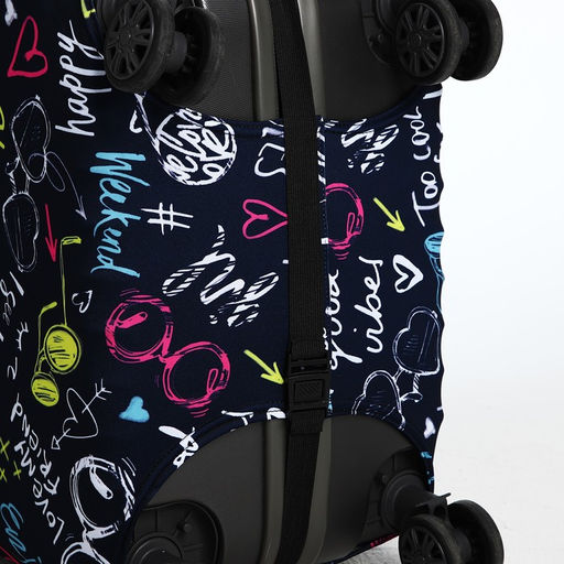 Чехол для чемодана 28, цвет чёрный/разноцветный - Simaland фото 6