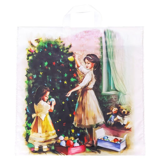 Цена за 25 шт. Пакет новогодний «Чудо», полиэтиленовый с петлевой ручкой, 45×45 см, 60 мкм