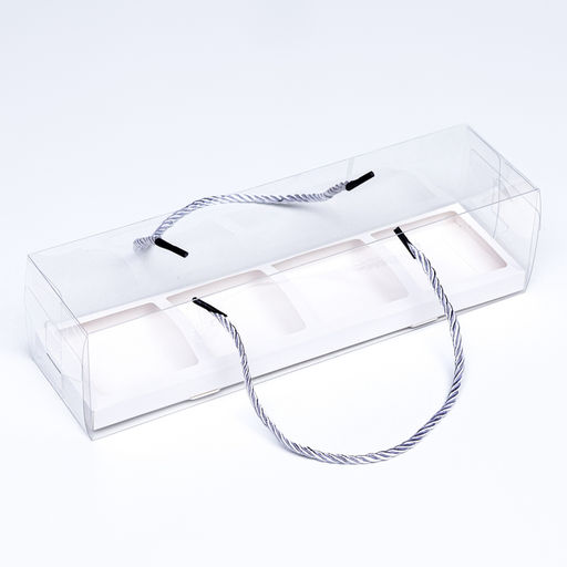 Кондитерская упаковка для кексов, белая, 29.5×7.8×7.8 см