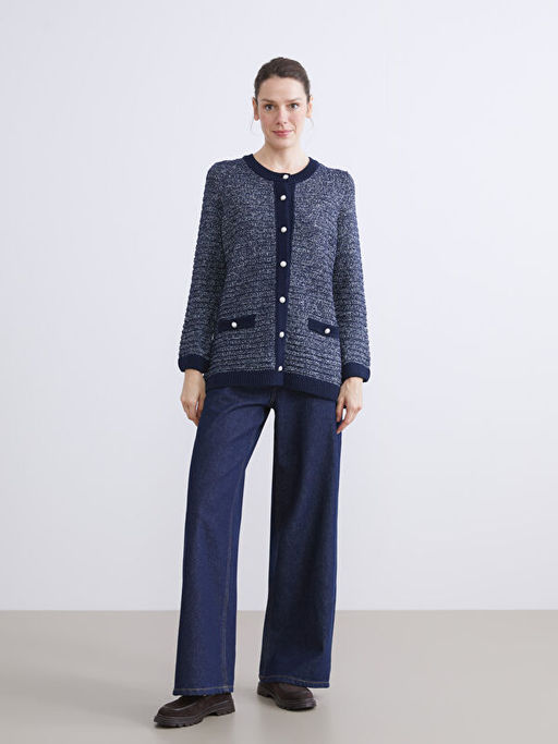 Bisiklet Yaka Desenli Kad?n Triko H?rka