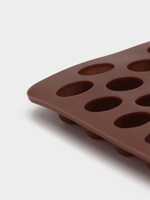 Форма для мармелада Доляна Кофейные бобы, силикон, 18.5?11?1 см, 55 ячеек (1.6?1.2 см), коричневая  фото 6