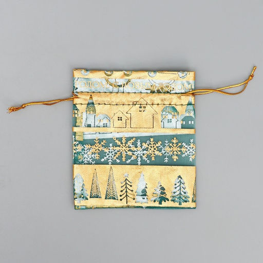 Цена за 20 шт. Мешочек подарочный органза Золотые снежинки, 10 х 12 см +/- 1.5 см - Дарите счастье фото 5