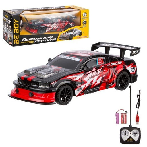 Р/У на аккумул. BeBoy (1:24) "Спортивная" (IT109696) резиновые покрышки, ударопрочный корпус, в коробке 30,5*12,5*11см