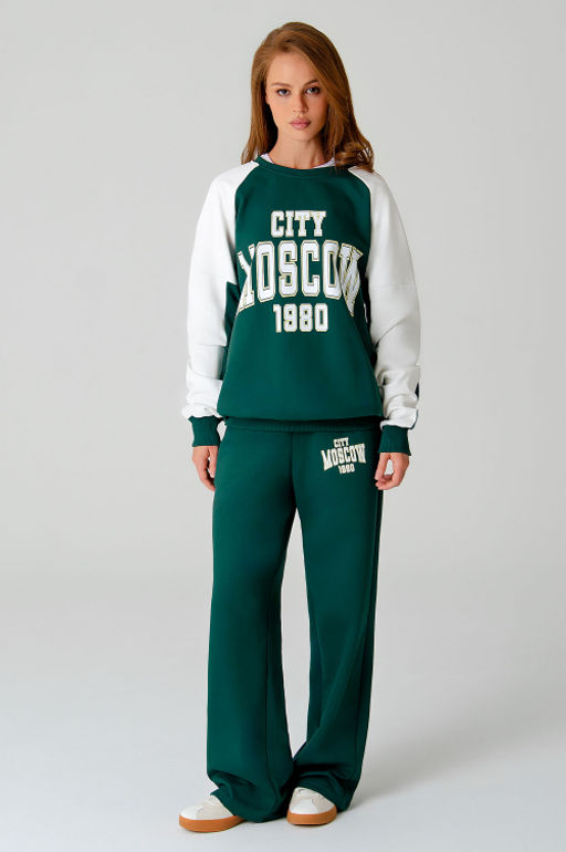 Арт. 2-541 Костюм женский с брюками 44-50 (4 шт) Цвет:изумруд,белый - Калинка фото 7