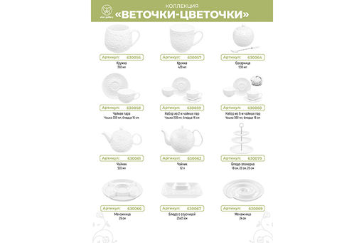 Набор 3 салатников 20,5*20,5*7,5 см 1 л + 15*15*6,5 см 600мл (2 шт.) Веточки-цветочки - Elan gallery фото 14