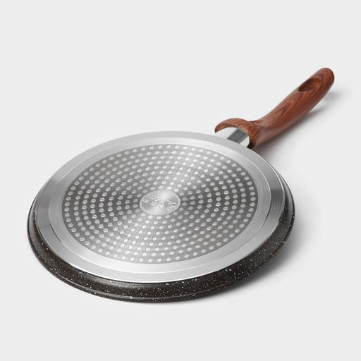 Сковорода блинная Magistro Granit, d=24 см, ручка soft-touch, антипригарное покрытие, индукция, кованый алюминий, чёрная  фото 6