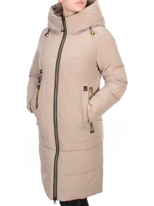 888 BEIGE Пальто зимнее женское VINVELLA (200 гр. холлофайбер) - Fashion фото 3